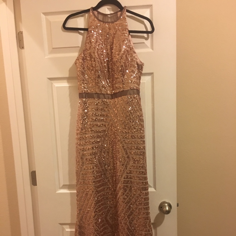 Cache blush sequin dress